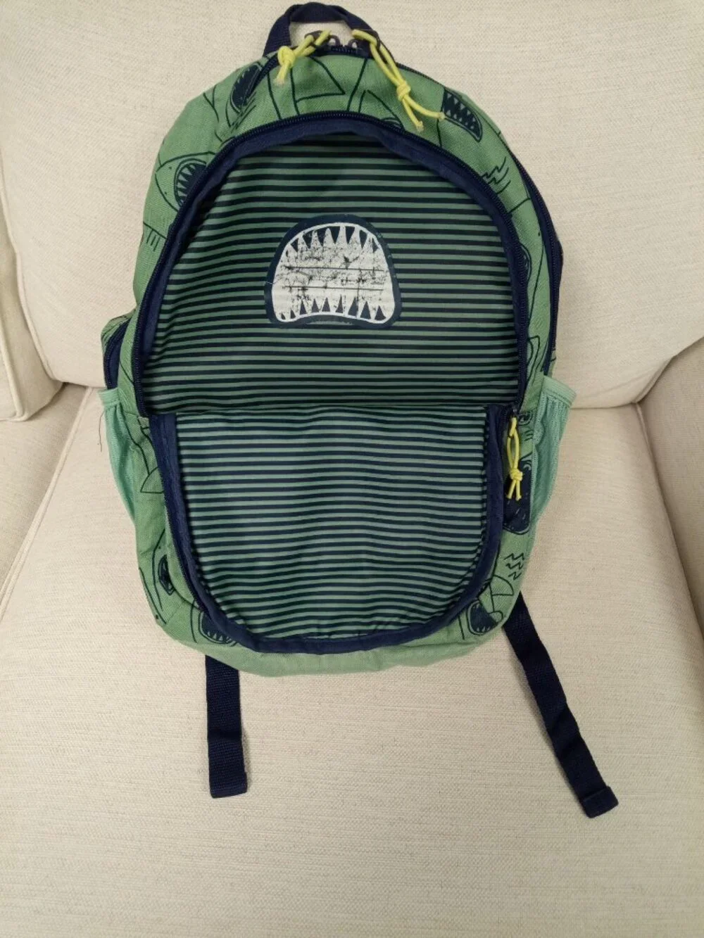 Green/Blue Boy's Shark Print Target Backpack